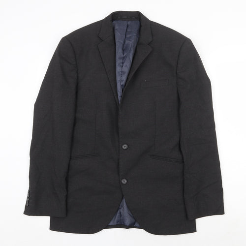 Brook Taverner Mens Grey Polyester Jacket Suit Jacket Size 36 Regular