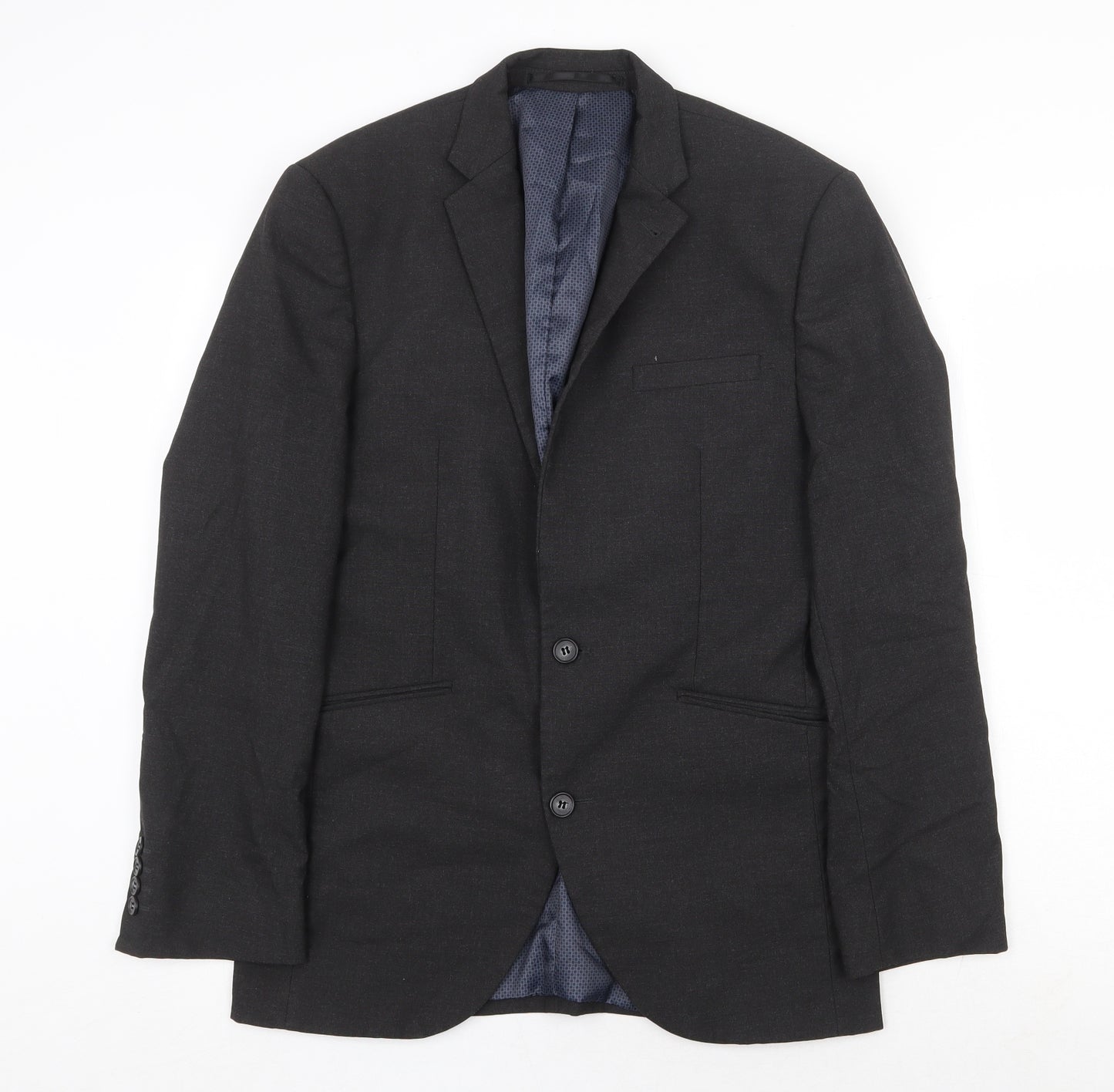 Brook Taverner Mens Grey Polyester Jacket Suit Jacket Size 36 Regular