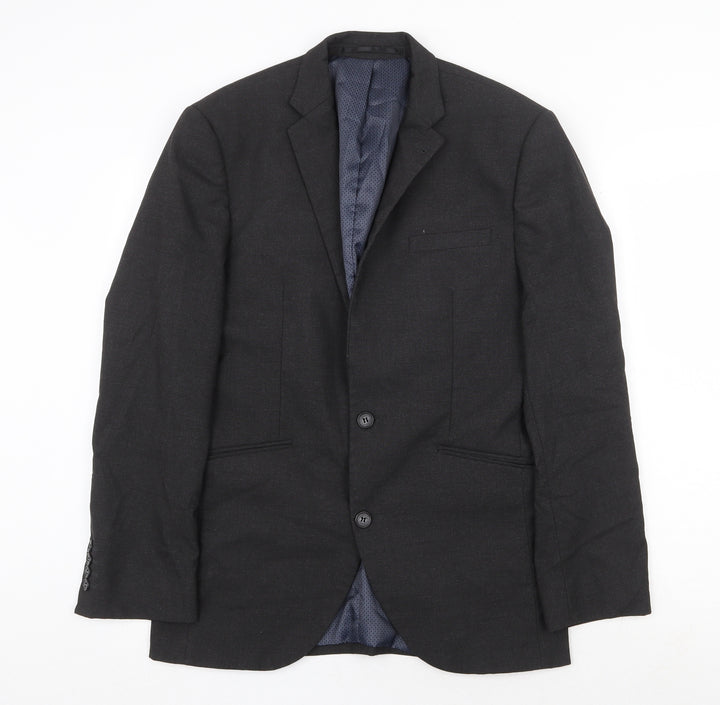 Brook Taverner Mens Grey Polyester Jacket Suit Jacket Size 36 Regular