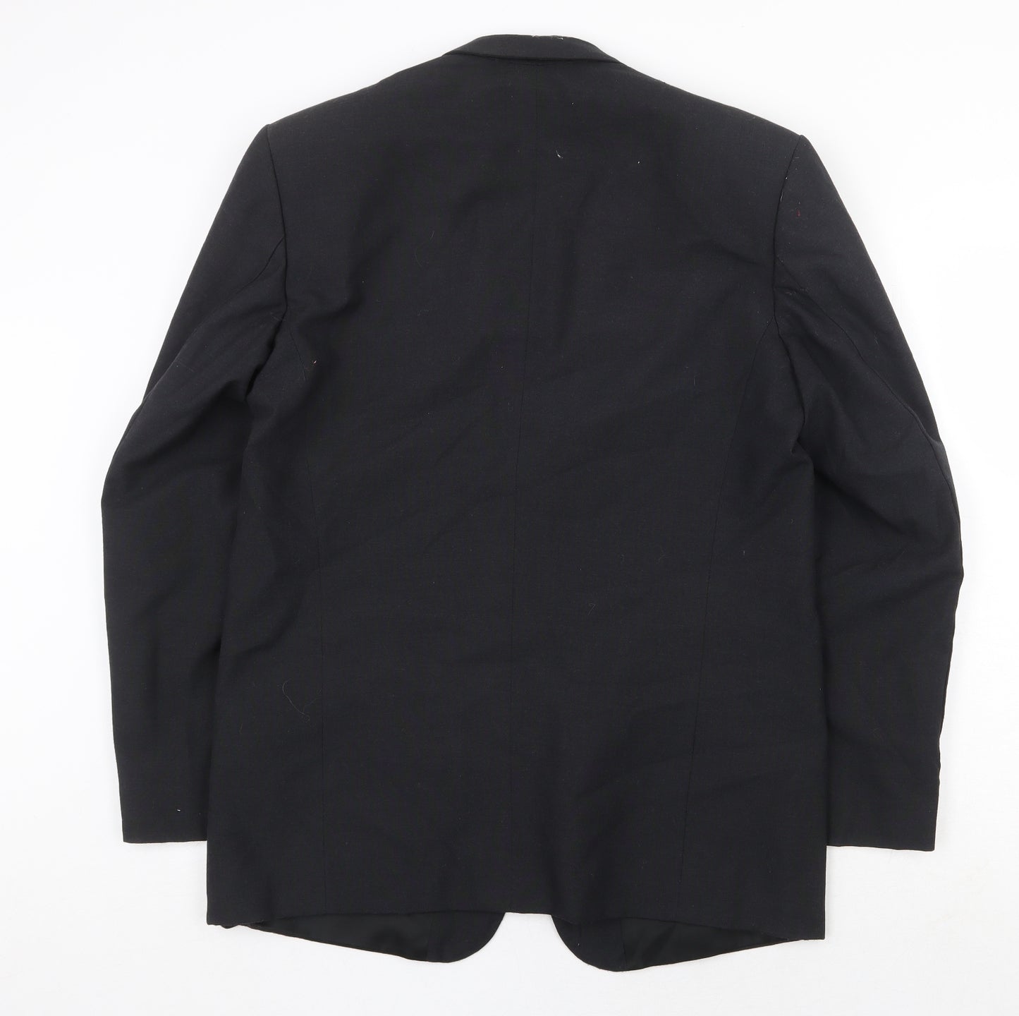 Preworn Mens Black Polyester Jacket Suit Jacket Size 40 Regular