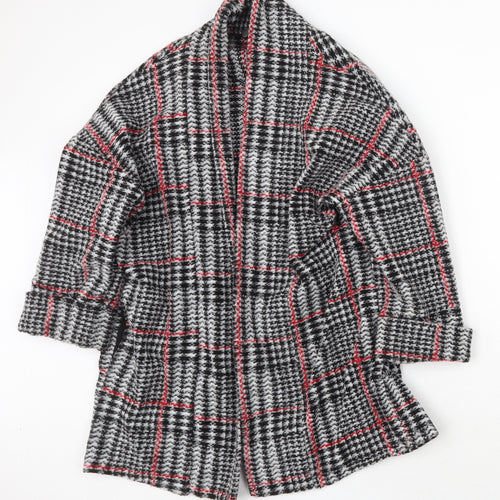 Primark Womens Grey Geometric Overcoat Coat Size S