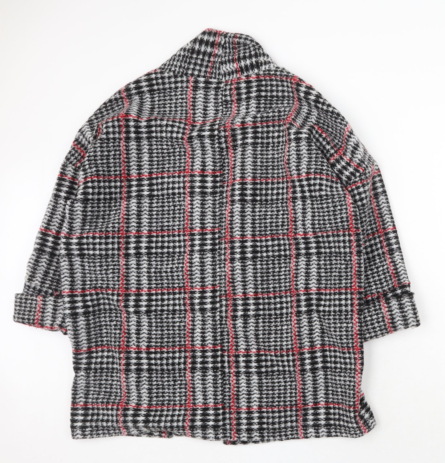 Primark Womens Grey Geometric Overcoat Coat Size S