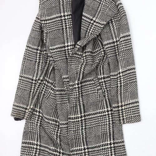 Parisian Womens Grey Plaid Overcoat Coat Size 6