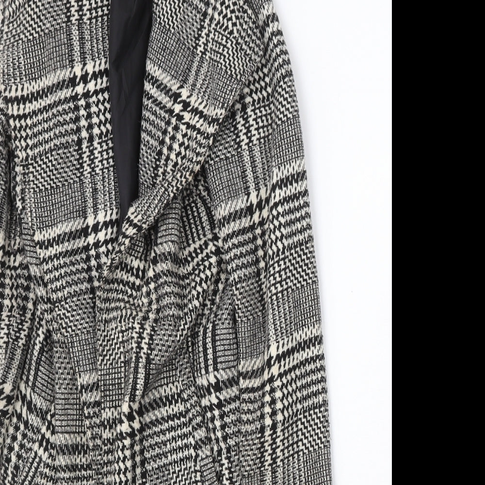 Parisian Womens Grey Plaid Overcoat Coat Size 6