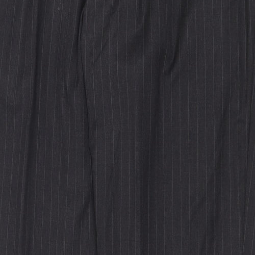 John Lewis Mens Grey Striped Wool Dress Pants Trousers Size 36 in Regular Zip