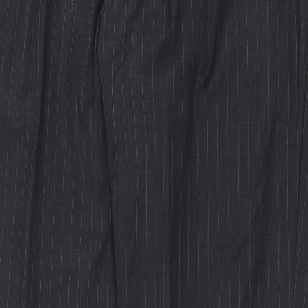 John Lewis Mens Grey Striped Wool Dress Pants Trousers Size 36 in Regular Zip