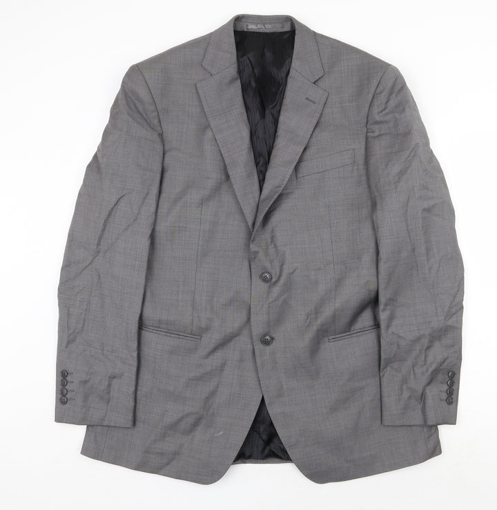 Lancifo Mens Grey Wool Jacket Suit Jacket Size 44 Regular