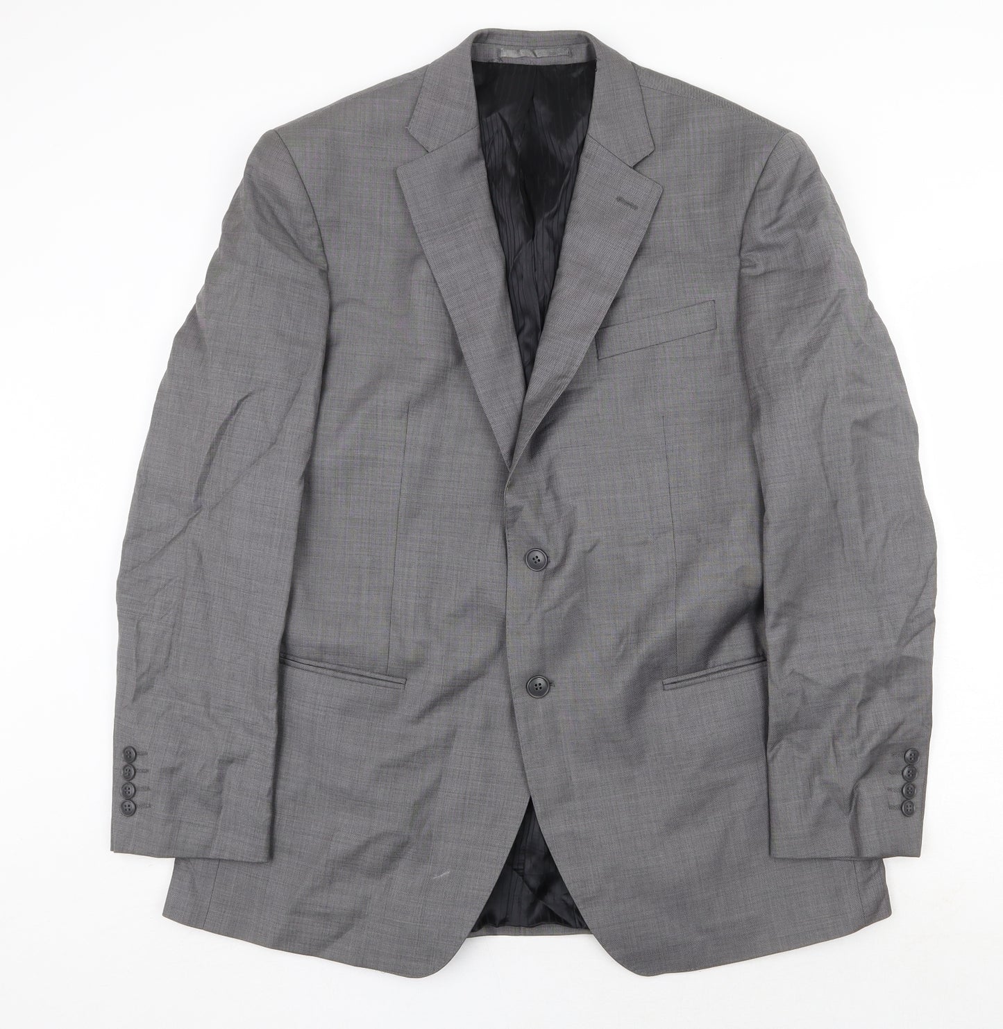 Lancifo Mens Grey Wool Jacket Suit Jacket Size 44 Regular