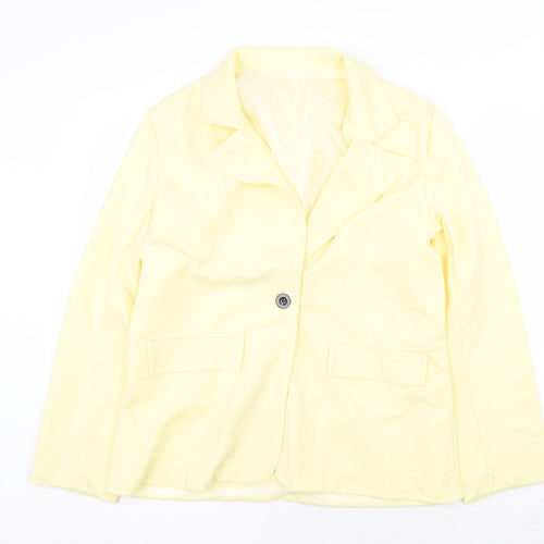 Preworn Womens Yellow Jacket Blazer Size M Button
