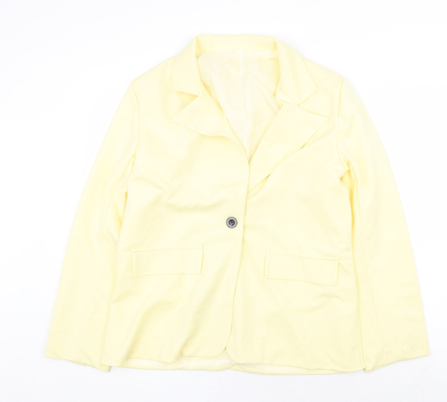 Preworn Womens Yellow Jacket Blazer Size M Button
