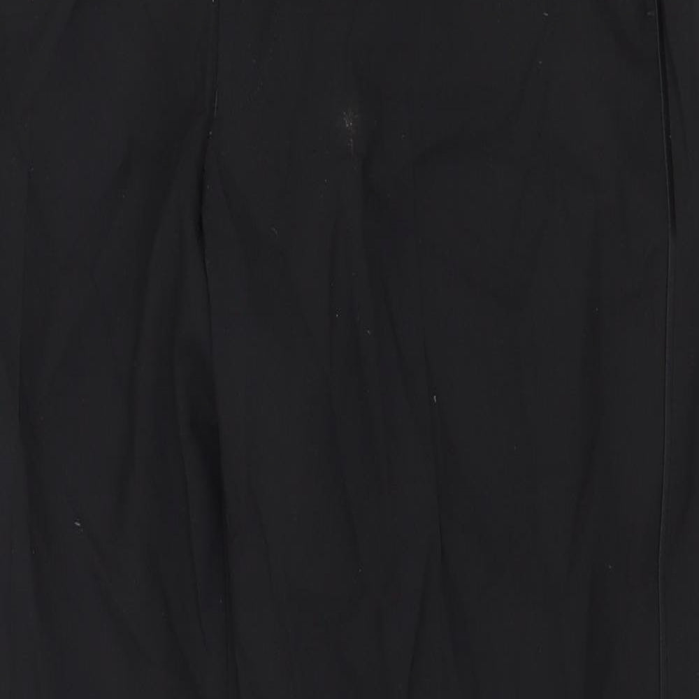 Marks and Spencer Mens Black Polyester Trousers Size 34 in Regular Zip