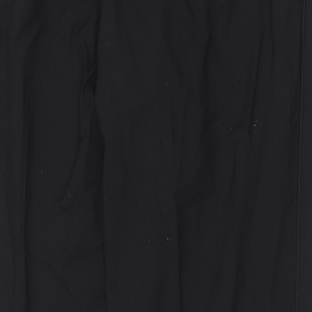 Marks and Spencer Mens Black Polyester Trousers Size 34 in Regular Zip