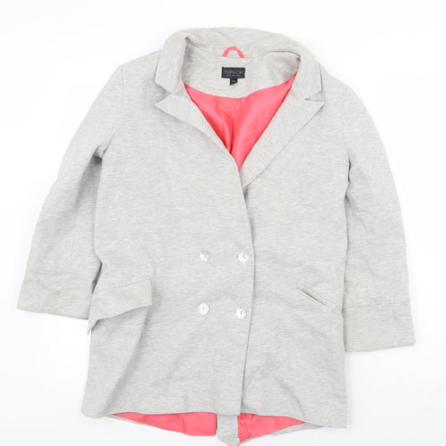 Topshop Womens Grey Jacket Size 10 Button