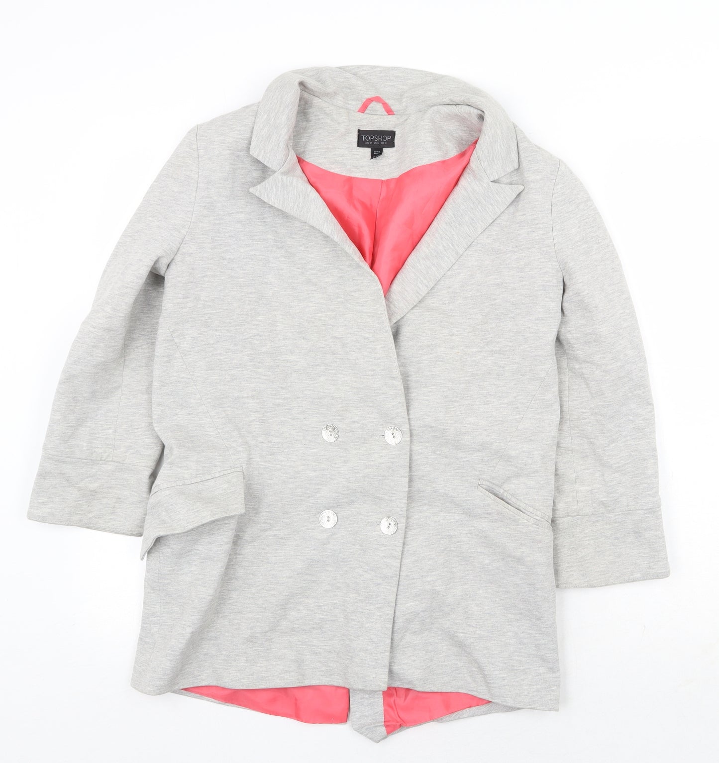 Topshop Womens Grey Jacket Size 10 Button