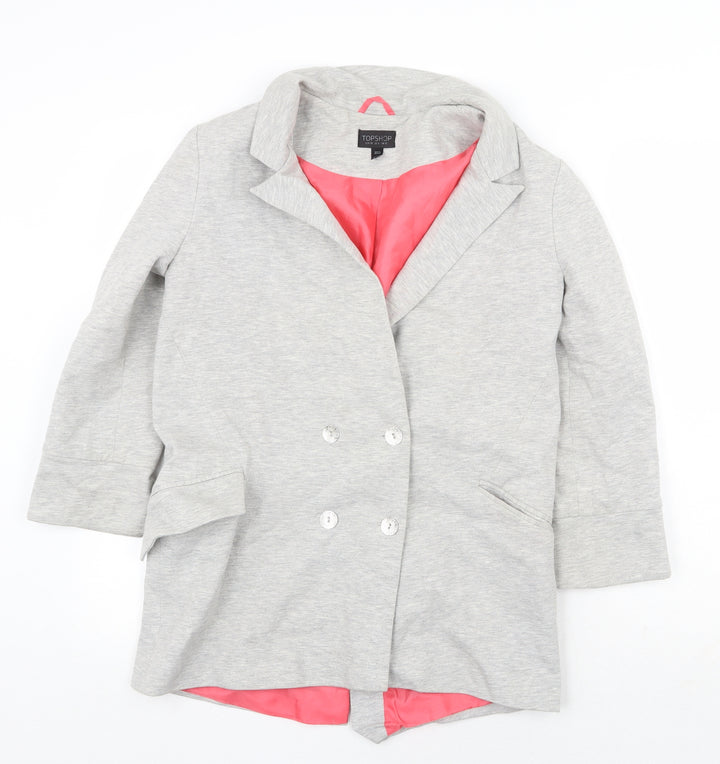 Topshop Womens Grey Jacket Size 10 Button