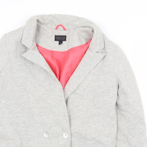 Topshop Womens Grey Jacket Size 10 Button