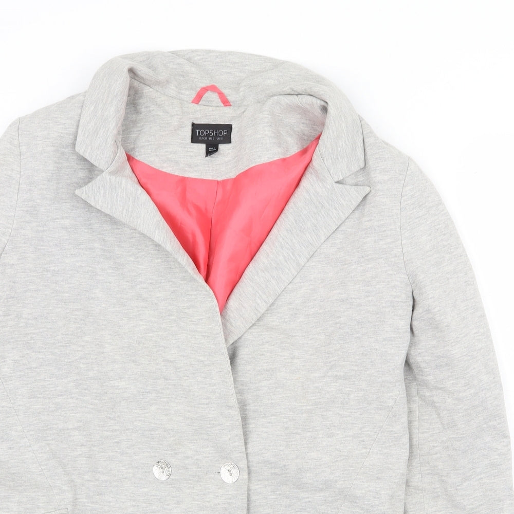 Topshop Womens Grey Jacket Size 10 Button