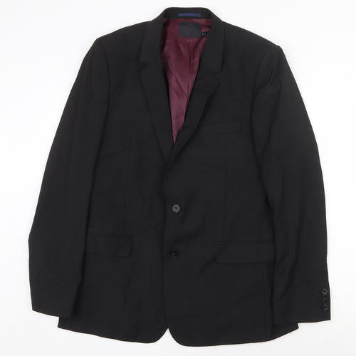 ASOS Mens Black Polyester Jacket Suit Jacket Size 42 Regular