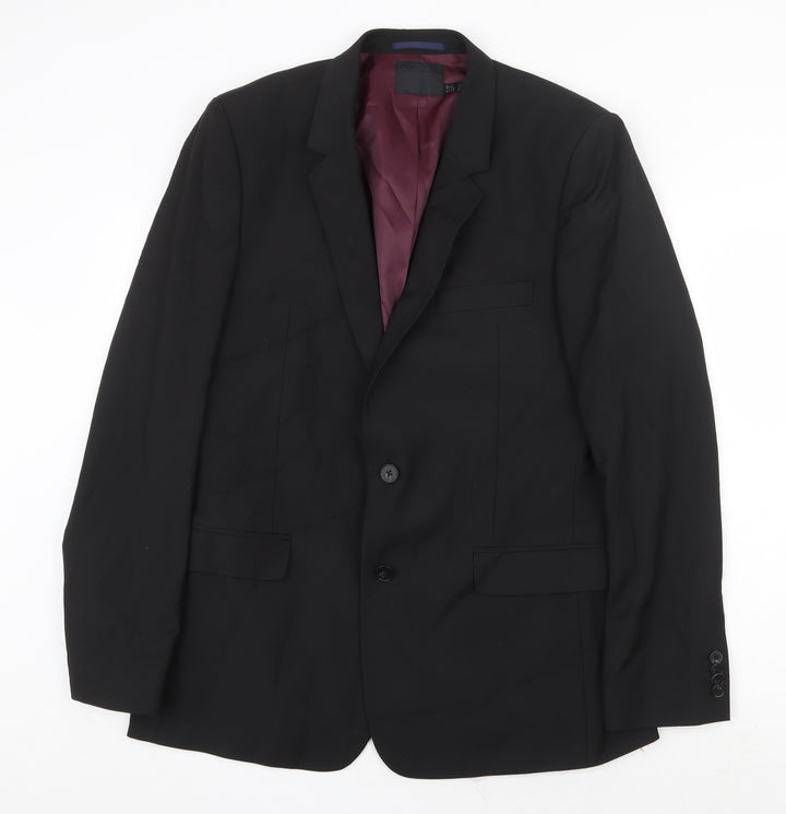 ASOS Mens Black Polyester Jacket Suit Jacket Size 42 Regular