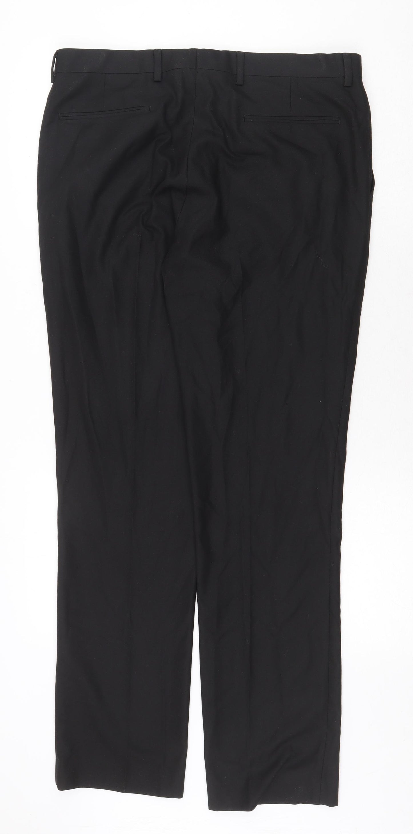 River Island Mens Black Polyester Dress Pants Trousers Size 34 in Regular Zip