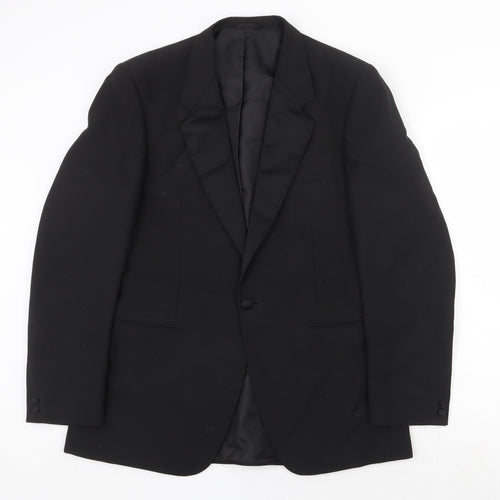 Classic Mens Black Polyester Jacket Suit Jacket Size 40 Regular