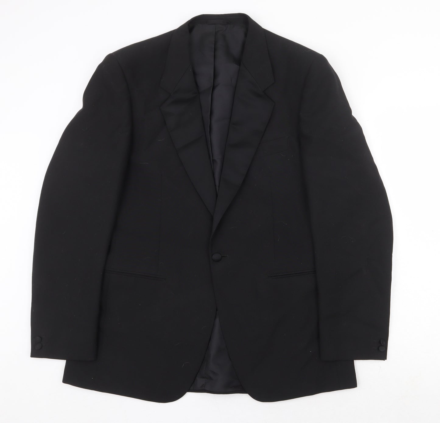 Classic Mens Black Polyester Jacket Suit Jacket Size 40 Regular