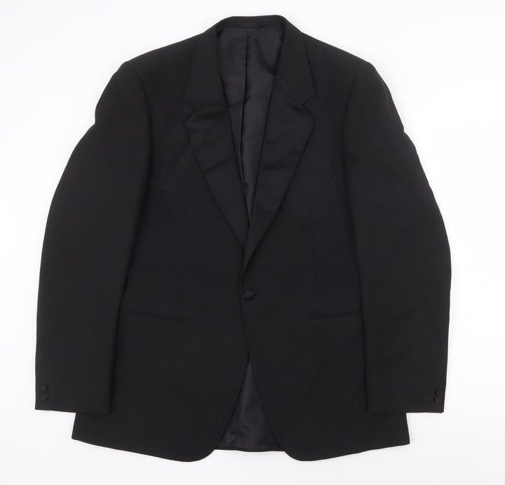Classic Mens Black Polyester Jacket Suit Jacket Size 40 Regular