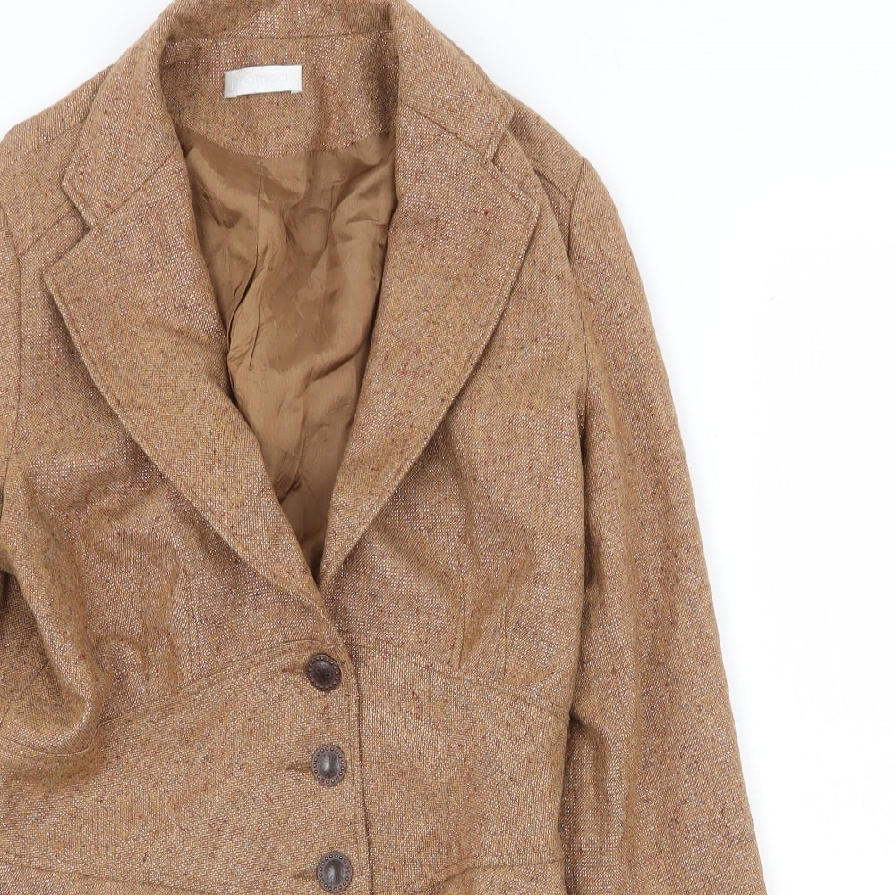 Promod Womens Brown Jacket Blazer Size 10 Button