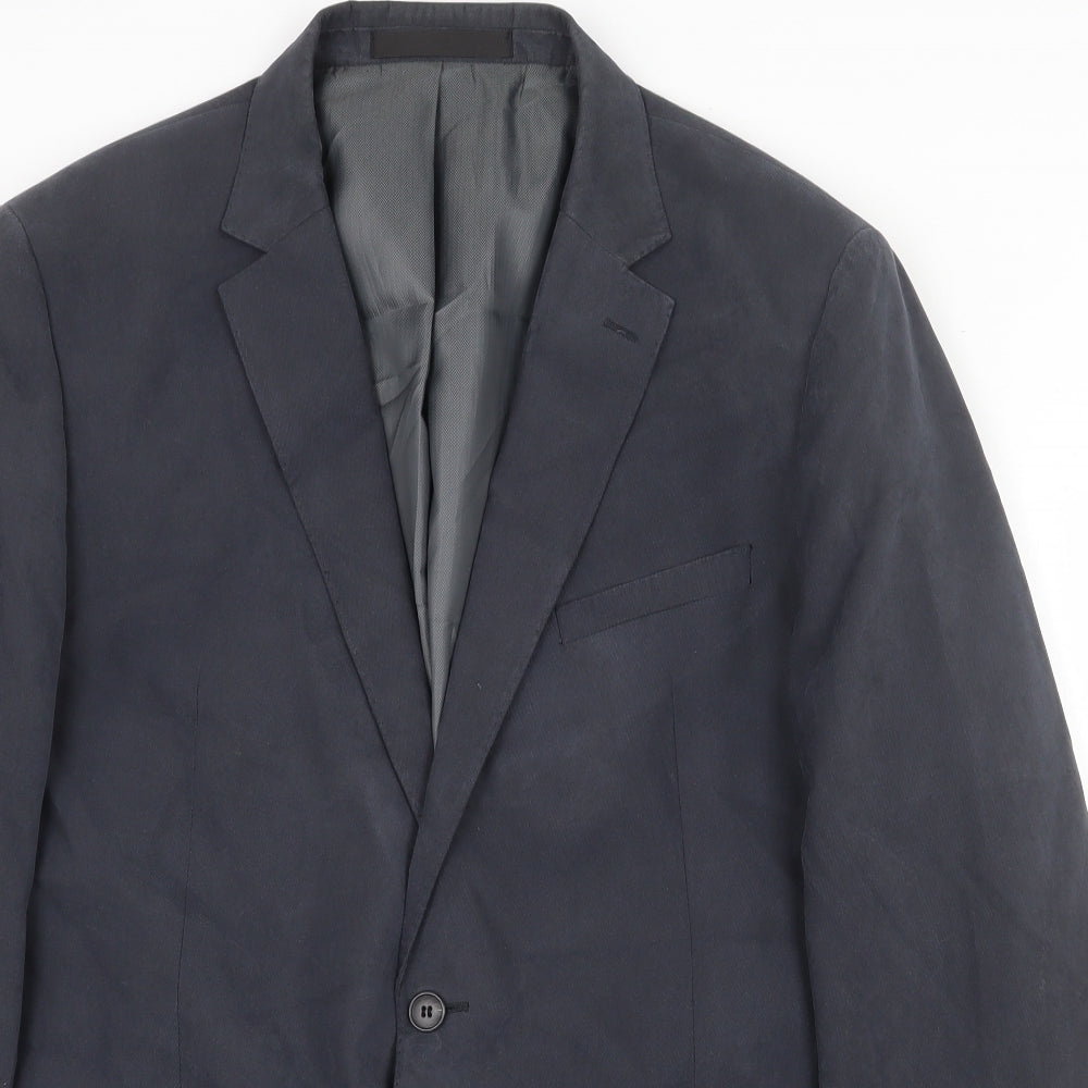 Marks and Spencer Mens Blue Polyester Jacket Suit Jacket Size 44 Regular