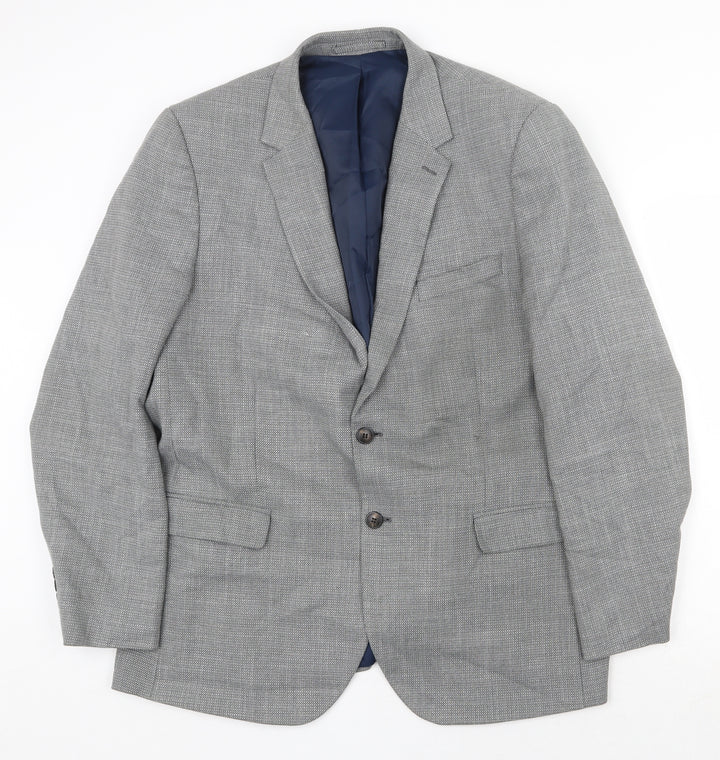 Marks and Spencer Mens Grey Polyester Jacket Suit Jacket Size 44 Regular