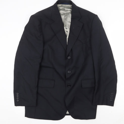 Preworn Mens Blue Wool Jacket Suit Jacket Size 38 Regular