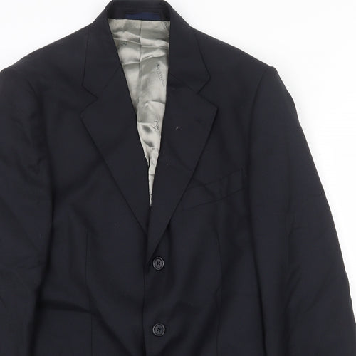 Preworn Mens Blue Wool Jacket Suit Jacket Size 38 Regular