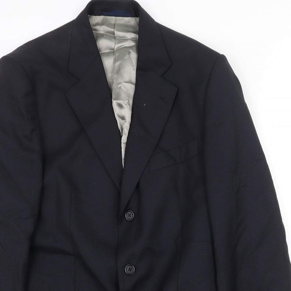 Preworn Mens Blue Wool Jacket Suit Jacket Size 38 Regular
