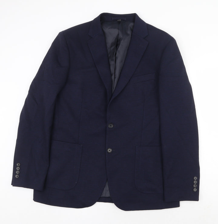 Marks and Spencer Mens Blue Polyester Jacket Suit Jacket Size 42 Regular
