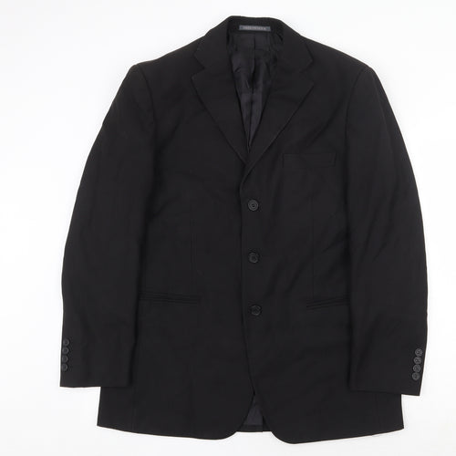 Greenwoods Mens Black Polyester Jacket Suit Jacket Size 40 Regular