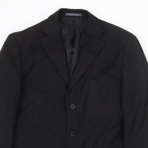 Greenwoods Mens Black Polyester Jacket Suit Jacket Size 40 Regular