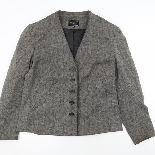 Debenhams Womens Grey Jacket Blazer Size 16 Button