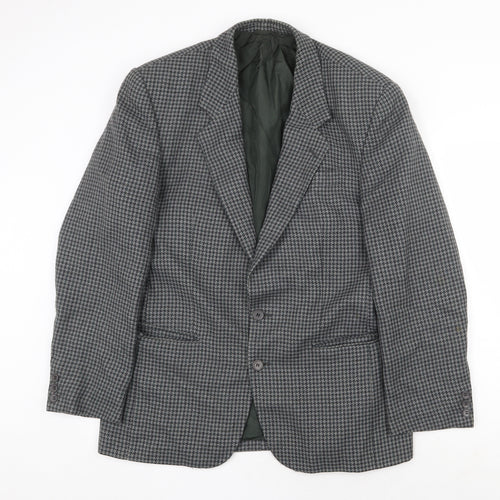Hugo James Mens Grey Geometric Wool Jacket Blazer Size 40 Regular