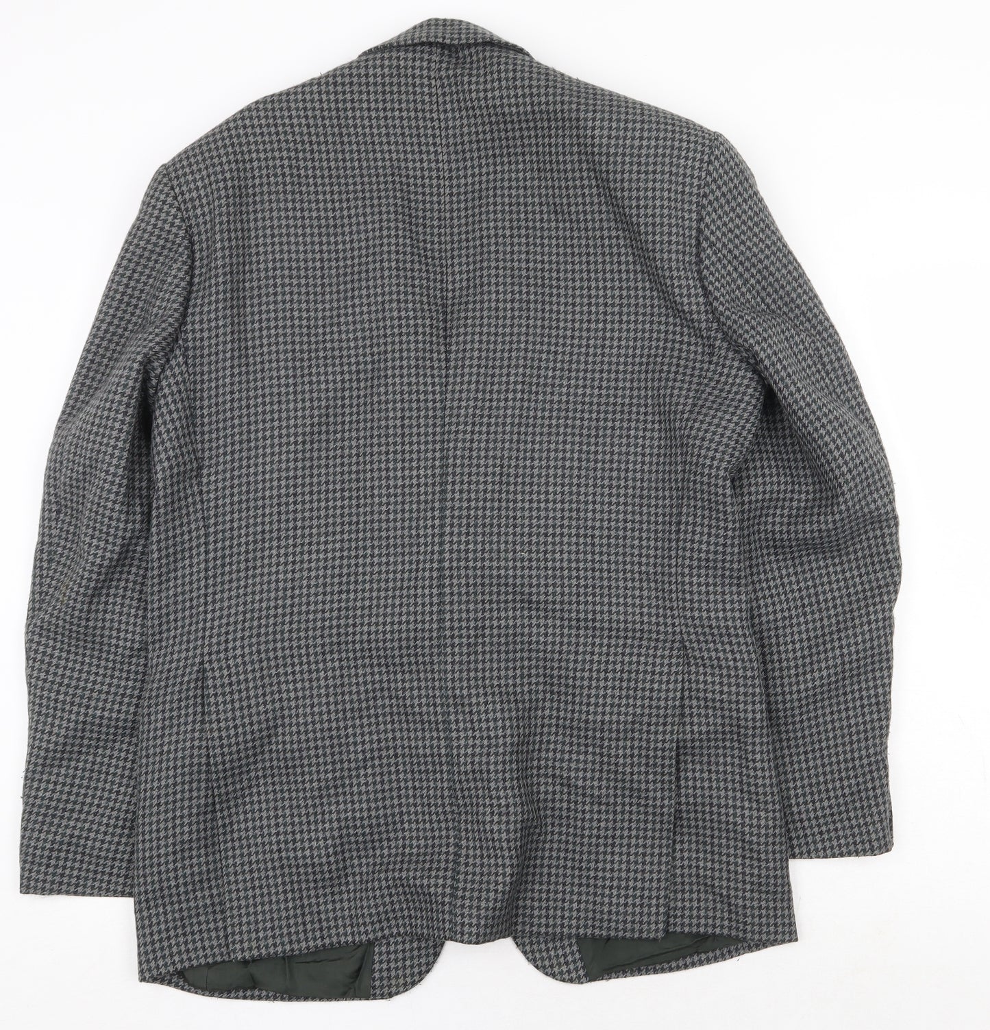 Hugo James Mens Grey Geometric Wool Jacket Blazer Size 40 Regular