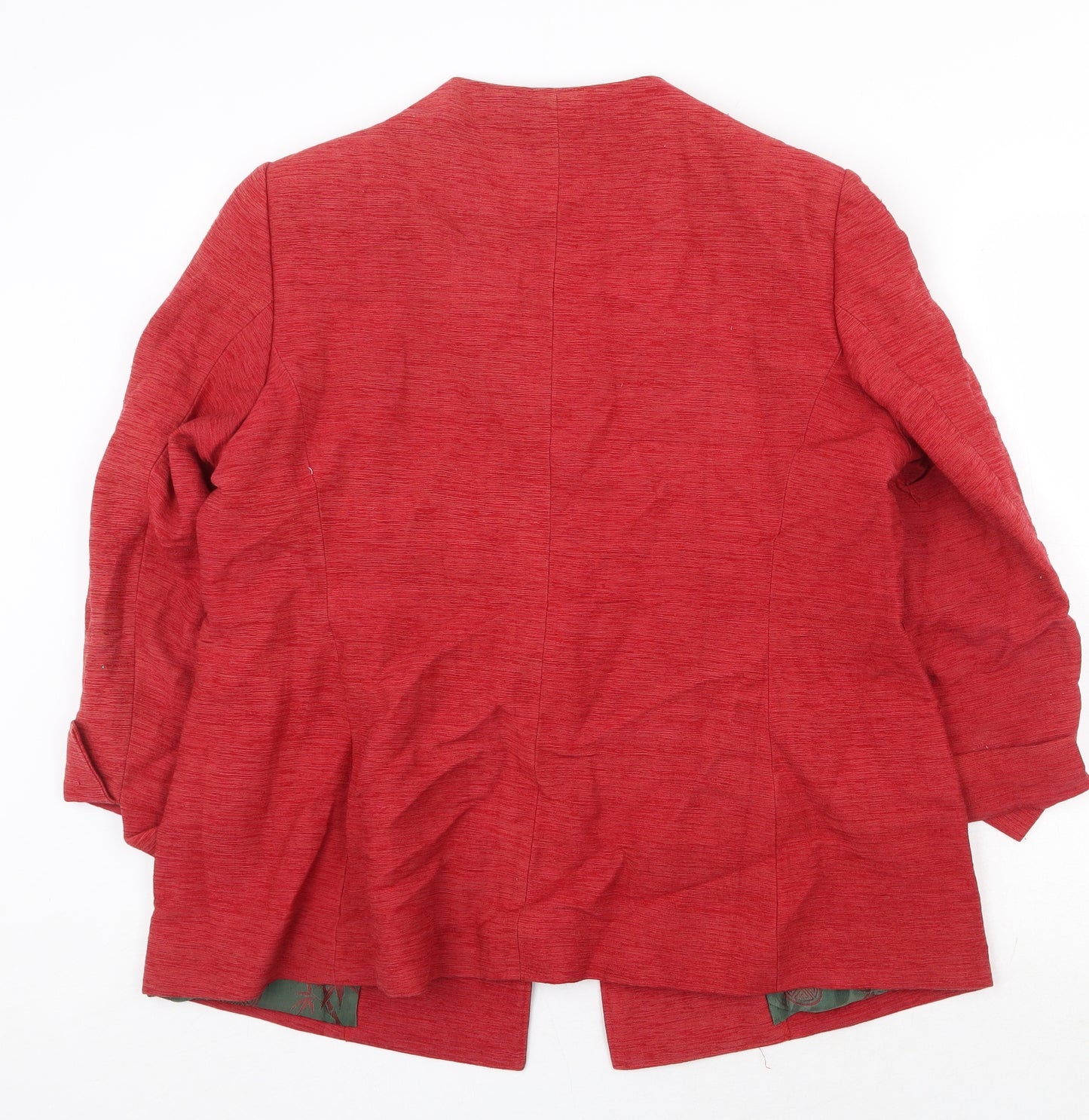 Preworn Womens Red Jacket Blazer Size XL Button