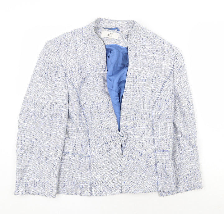 CC Womens Blue Jacket Blazer Size 12 Button