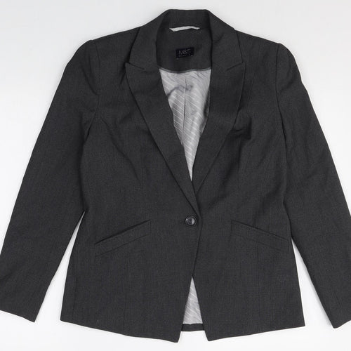 Marks and Spencer Womens Grey Polyester Jacket Suit Jacket Size 12