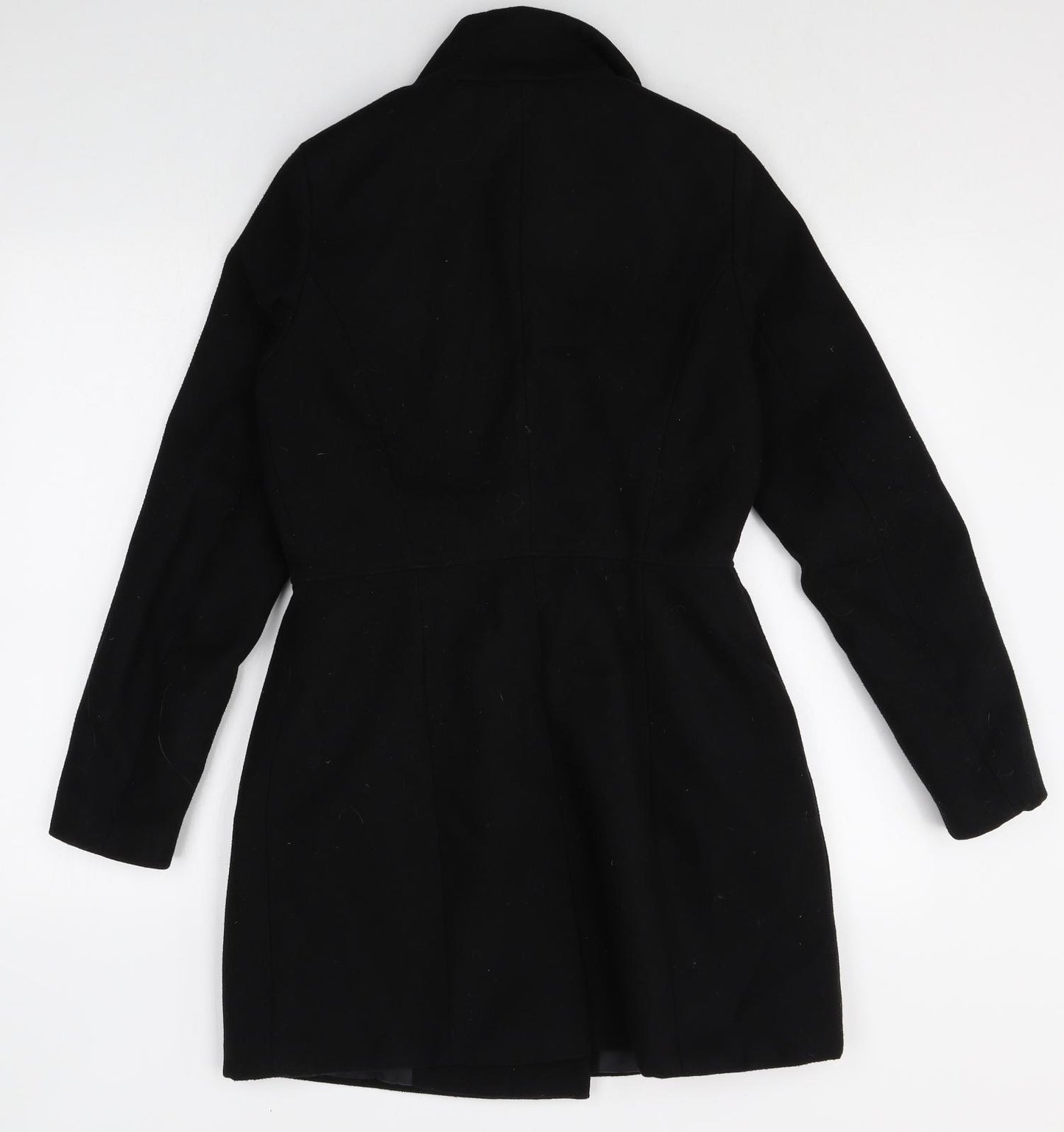 Pull&Bear Womens Black Pea Coat Coat Size M Button