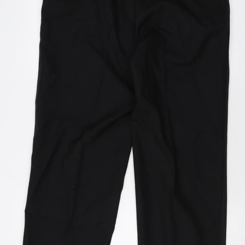 Preworn Mens Black Wool Dress Pants Trousers Size 36 in Regular Zip