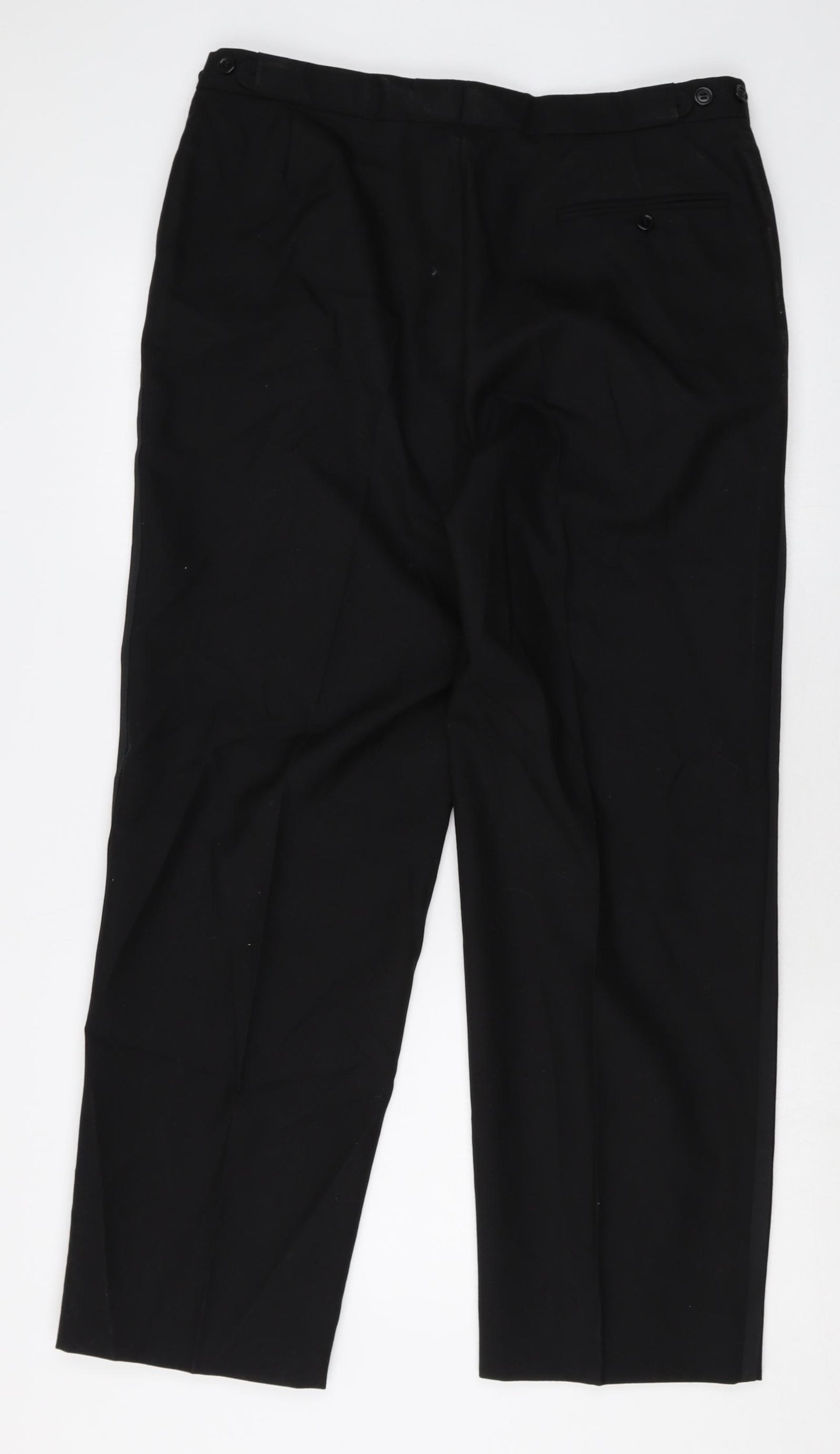 Preworn Mens Black Wool Dress Pants Trousers Size 36 in Regular Zip