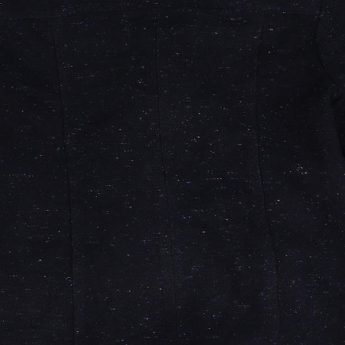 Marks and Spencer Womens Blue Geometric Pea Coat Coat Size 10 Button