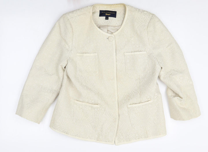 Paul Costelloe Womens White Cotton Jacket Blazer Size M