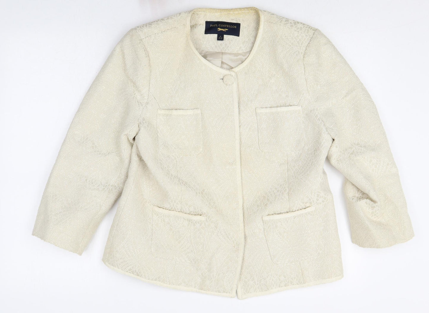 Paul Costelloe Womens White Cotton Jacket Blazer Size M