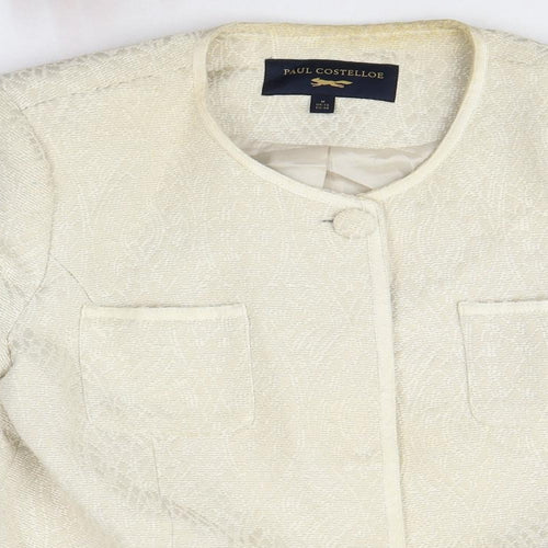 Paul Costelloe Womens White Cotton Jacket Blazer Size M
