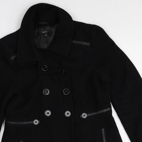 Therapy Womens Black Pea Coat Jacket Size 10 Button